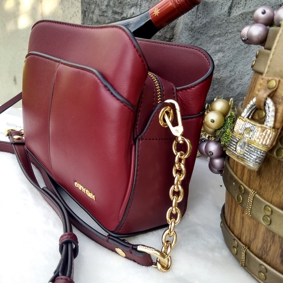 Calvin Klein Bags Calvin Klein Merlot Jenni Positano Leather Bag